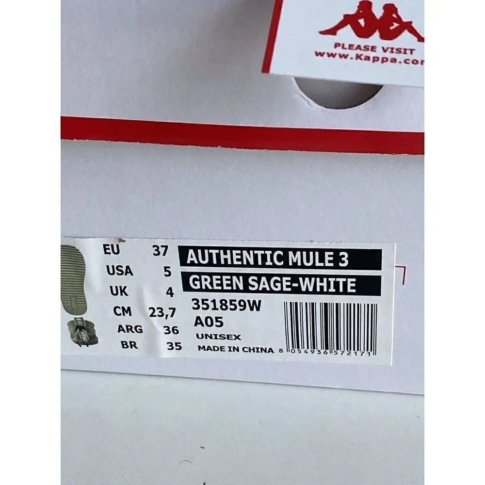 KAPPA Authentic MULE 3 Slip On Sandals Sage Green Unisex Men’s Sz 5 Women’s 6.5 - Picture 3 of 9